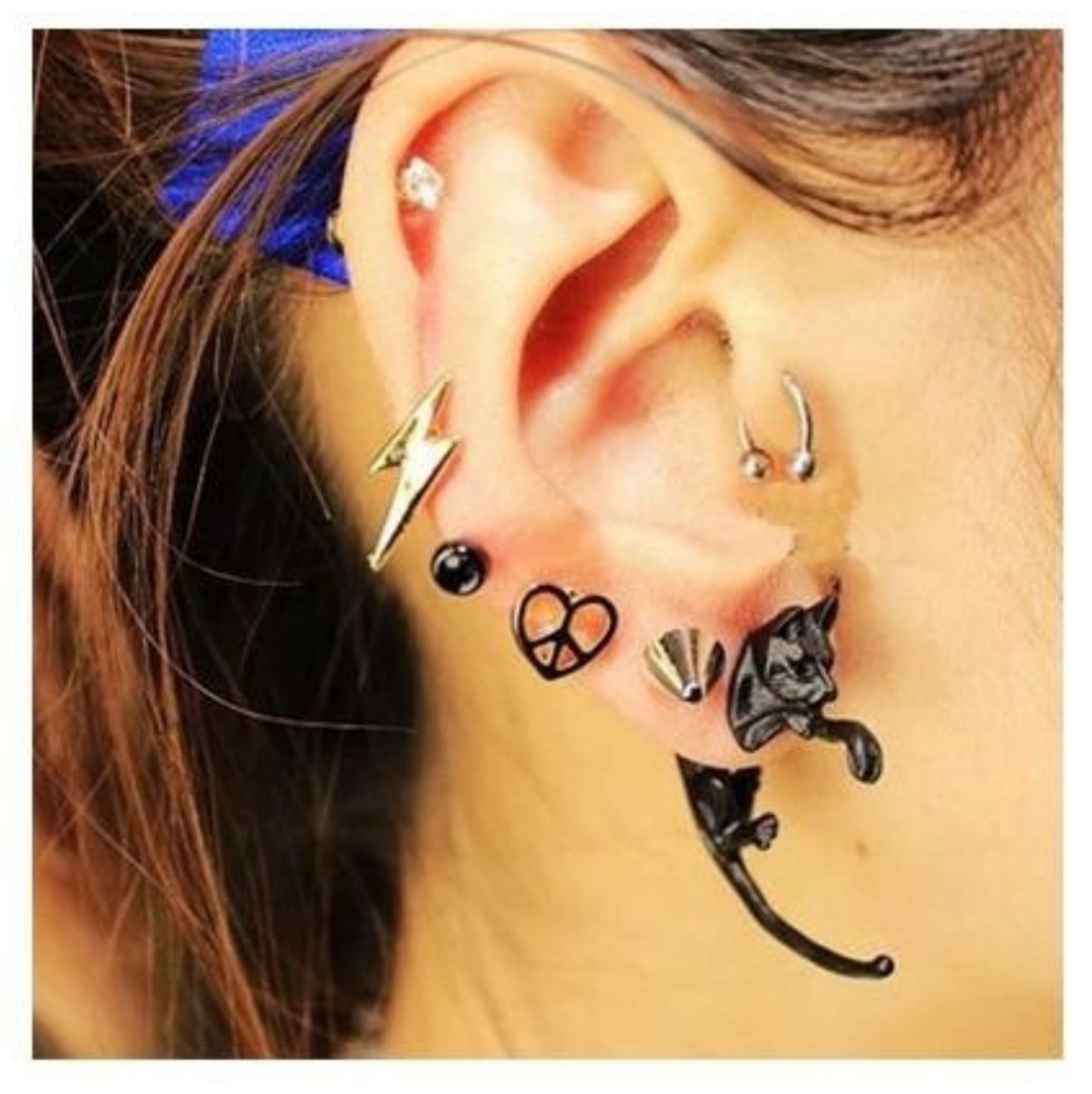 Peep-Through Cat Earrings
